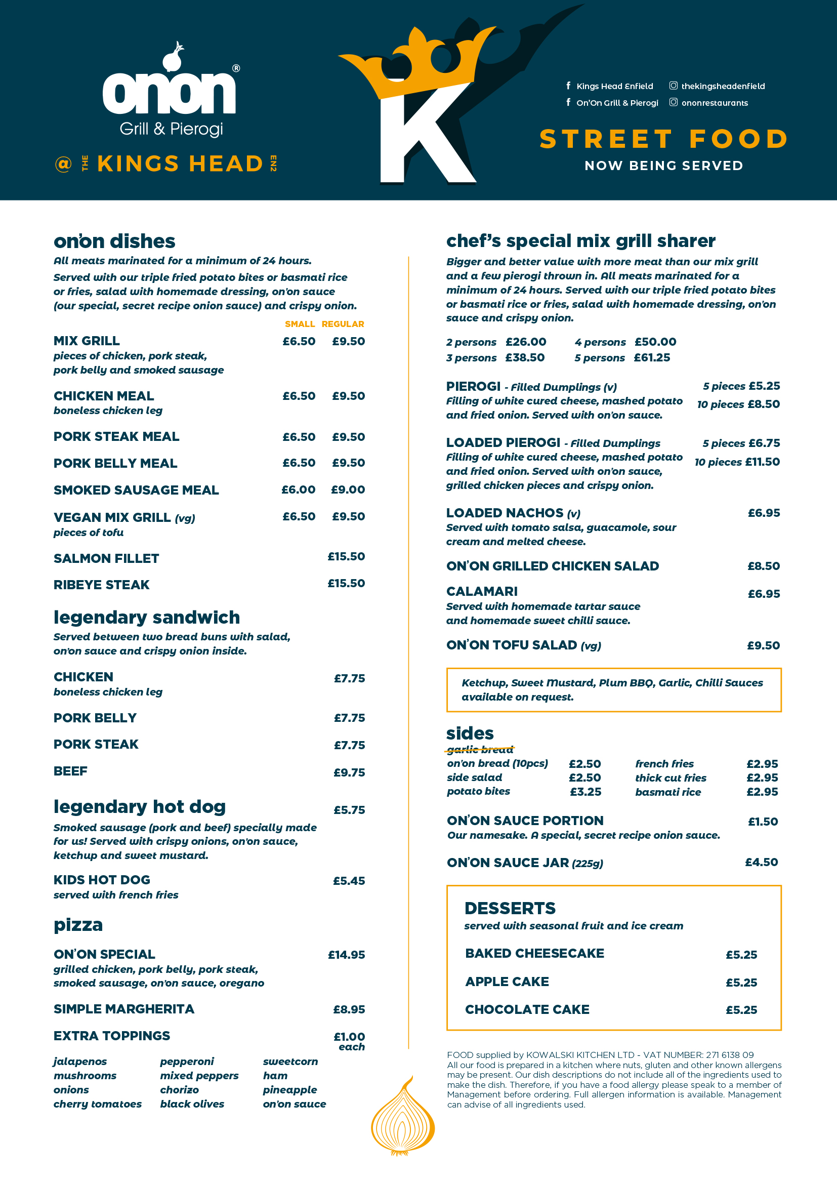 MENU The Kings Head Pub